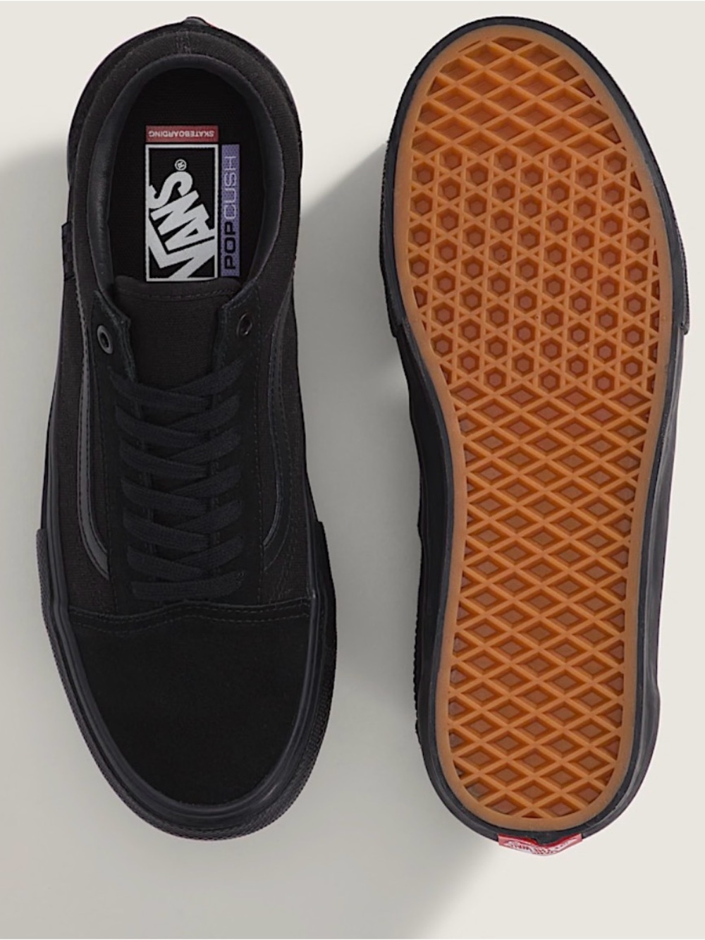 Vans Old Skool Black Blackout Canvas Suede Low Top Sneakers Gum Soles Size 9.5